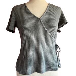Womens Top Size Small Gray Waffle Texture Spa Feel Casual Elegance